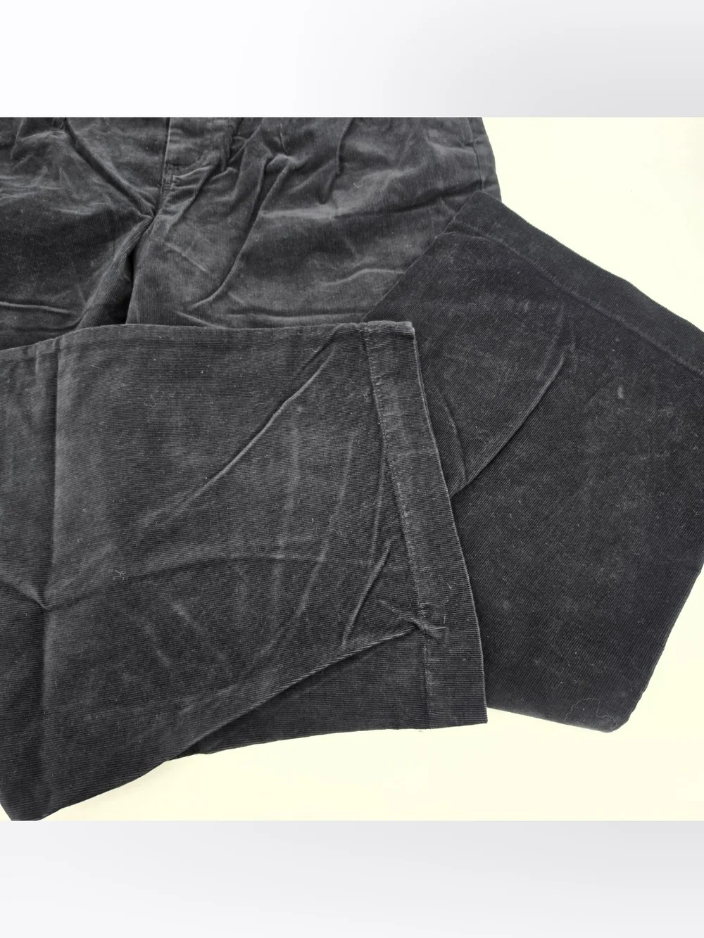 Lands End High Rise Wide Leg Corduroy Pants Womens Size 18 Black Pockets